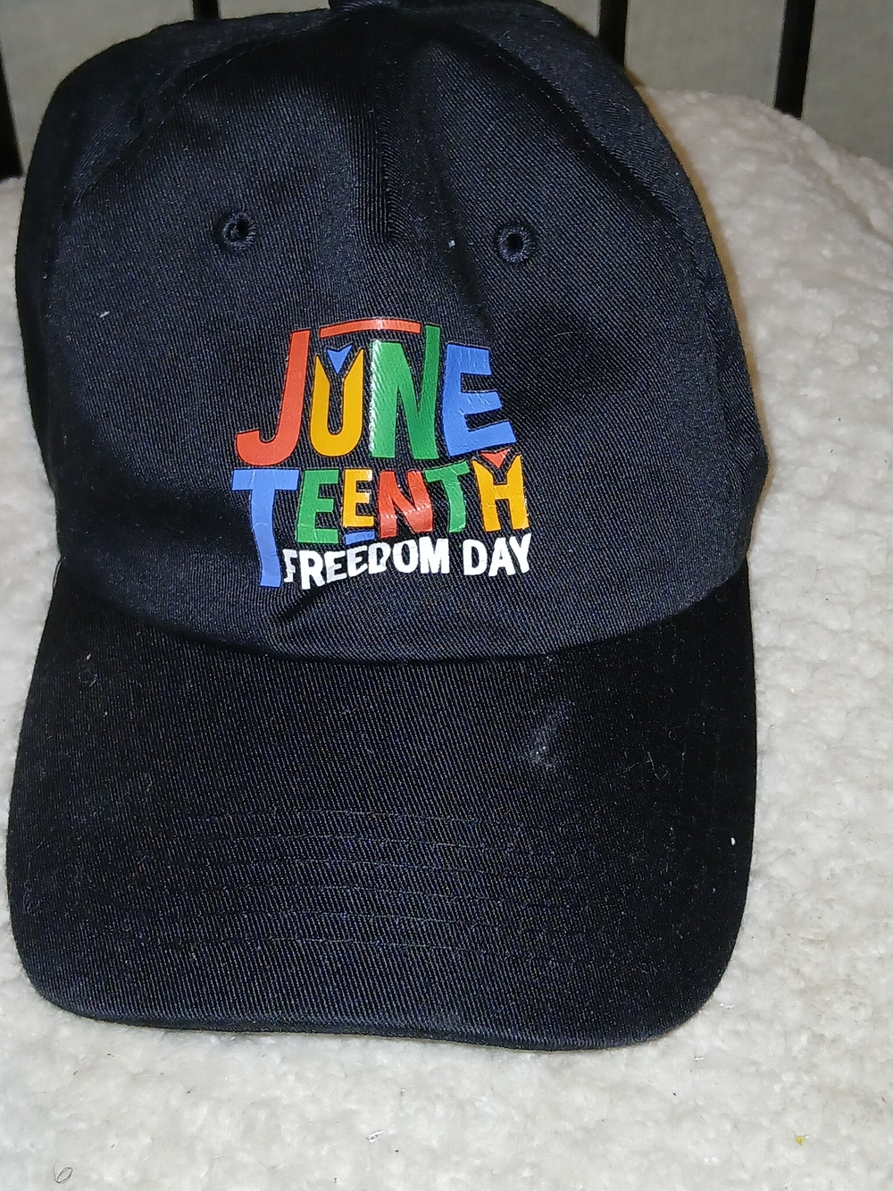 Black 'Juneteenth Freedom Day' Embroidered Baseball Cap